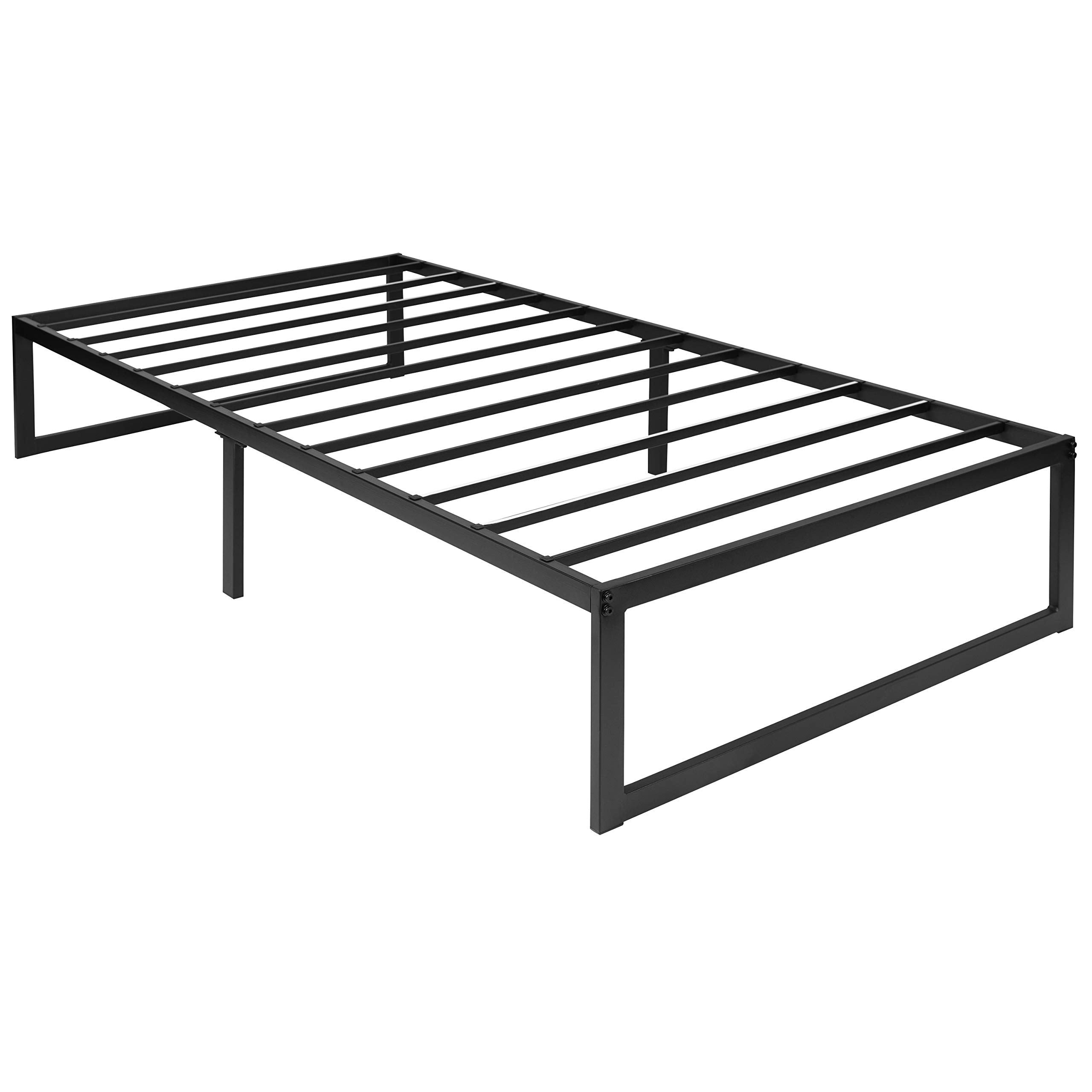 Flash Furniture Bentley 14" Metal Platform Bed Frame - Black Frame/Steel Slat Supports - 12.5" Underbed Storage - No Box Spring Needed - Quick Lock Functionality-Twin
